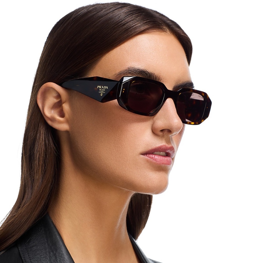 PRADA Tortoise Symbole Square Sunglasses